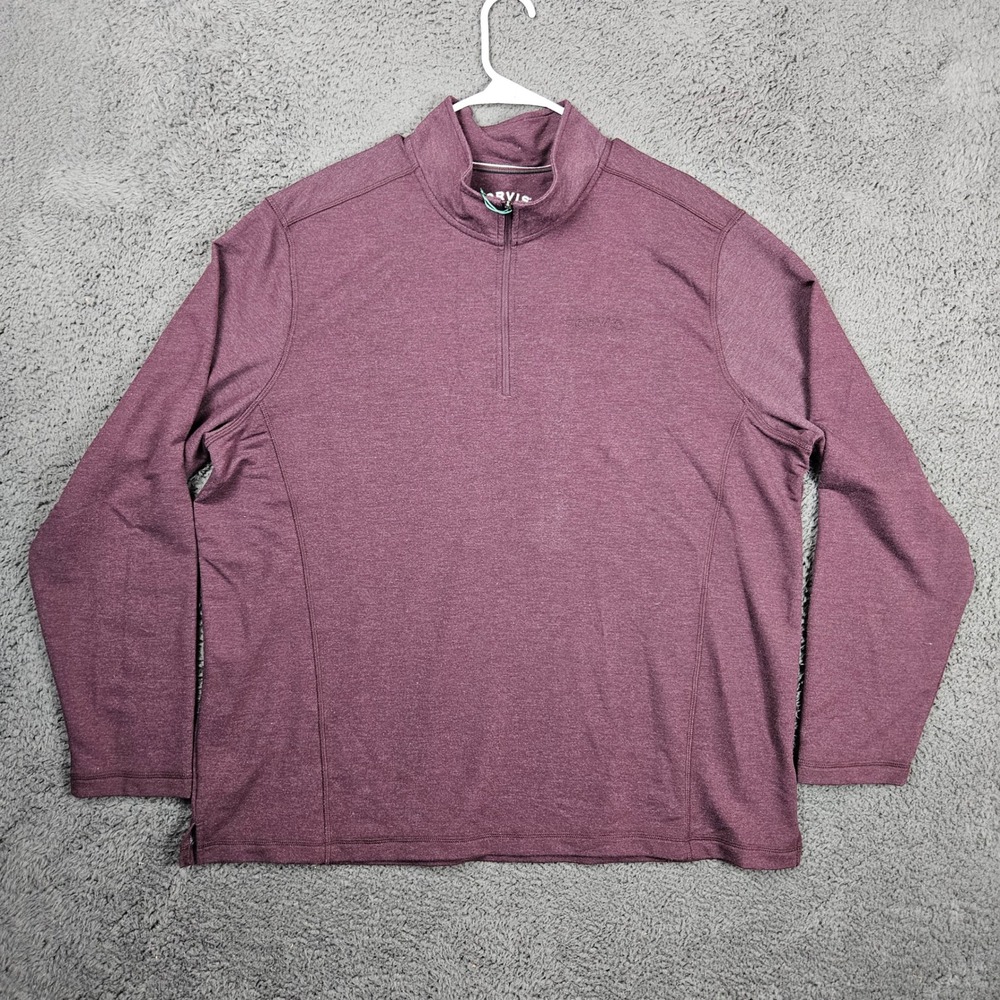 Orvis Classic Collection Mens XXL Burgundy‎ Quarter Zip Pullover Sweater